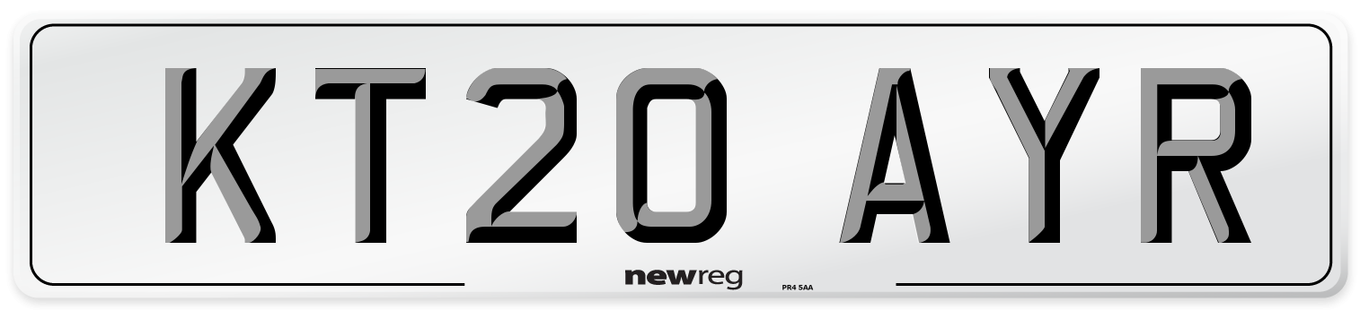 KT20 AYR Number Plate from New Reg